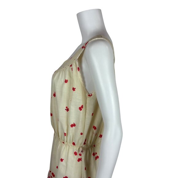 Vintage 70s Prairie Sundress Womens Large Peacock Bird Border Print Fit N Flare - Picture 9 of 12